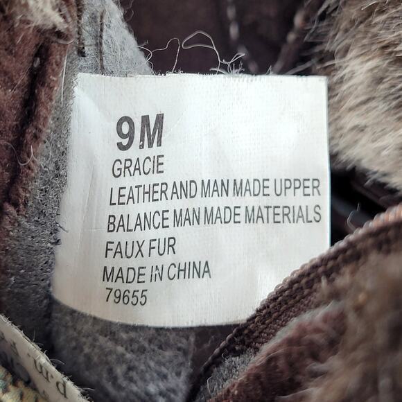 HP Khombu Gracie 9M Leather Upper Sherpa Teddy Mid Ankle Boots - Picture 9 of 13